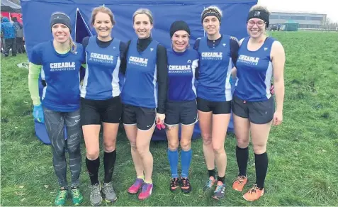  ??  ?? Cheadle Running Club ladies enjoyed success at the final cross country meeting of the season which was held in Stafford.