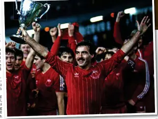  ??  ?? Will to win: Miller’s mentality helped him be successful as Aberdeen skipper, leading the Dons to silverware at home and on the continent (inset)