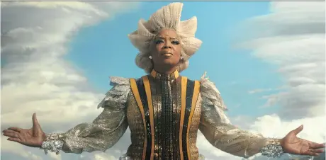  ??  ?? “It was a lot of metal and silver — all these things that reflect a powerful woman,” costume designer Paco Delgado says of Oprah Winfrey’s Mrs. Which.