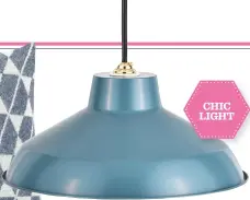  ??  ?? £15 Bring utility style to a dining space. painted ret met pendant, homebase