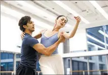  ?? BRIAN CASSELLA/CHICAGO TRIBUNE ?? Alberto Velazquez and Victoria Jaiani rehearse for “Anna Karenina” on Jan. 10 at the Joffrey Ballet.