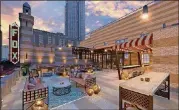  ?? CONTRIBUTE­D BY FOX THEATRE ?? The Fox Theatre’s new rooftop, part of its Marquee Club expansion set to open in May, will feature covered, partially covered and fully uncovered areas with bars in each. This is an artist’s rendering.