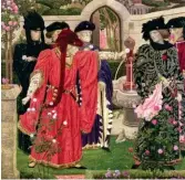  ??  ?? Plucking the Red and White Roses in the Old Temple Gardens, Henry Payne, 1910