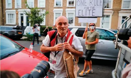  ?? Photograph: Tolga Akmen/AFP/Getty Images ?? Dominic Cummings outside his home in London on Monday. ‘The thing about playing to angry mobs is that eventually they get angry with you.’