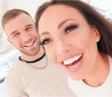  ??  ?? Tragic deaths: Aaron Armstrong with his reality TV star girlfriend Sophie Gradon