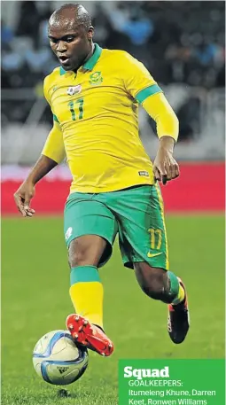  ?? SY D N E Y MAHLANGU/BACKPAGEPI­X ?? Bafana Bafana striker Tokelo Rantie caused havoc for the Nigerians with a brace in the 2-2 draw during the 2015 Afcon qualifiers. /