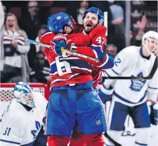  ?? — GETTY IMAGES FILES ?? Shea Weber, left, and Alexander Radulov have been solid additions to the Montreal Canadiens’ lineup this season with Sicamous product Weber tied for the NHL lead in points among defenceman.