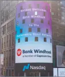  ?? Photo: Contribute­d ?? Internatio­nal exposure… Nasdaq’s electronic billboard in Times Square, New York City, officially welcomed Bank Windhoek to the Sustainabl­e Bond Network.