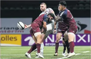  ?? Photo Icon Sport ?? Les Racingmen de Finn Russell et les Bordelo-Béglais de Romain Buros et Ben Lam recevront en huitièmes de Champions Cup.