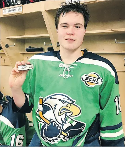  ?? HANDOUT ?? Jaxon Joseph, pictured with the Surrey Eagles of the BCHL, was among the victims of Friday’s crash.