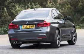  ??  ?? It displays good poise and balance on a twisting road, especially by the standards of plug-in hybrid saloons, but enthusiast­ic driving can soon broach grip in the wet.