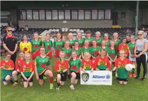  ??  ?? Gaelscoil Chnoc na Ré were runners up in the 8- teacher Plate final in Markievicz Park.