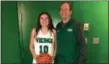  ?? SUBMITTED ?? Destiny Leo is shown with Cleveland State coach Chris Kielsmeier during a recent visit.