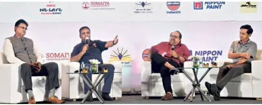  ?? VELANKANNI RAJ ?? Taking cricket to the Tamil Nadu hinterland­s: Sunil Subramania­m, M. Senthilnat­han and D. Vasu during the panel discussion, moderated by S. Dinakar.b.