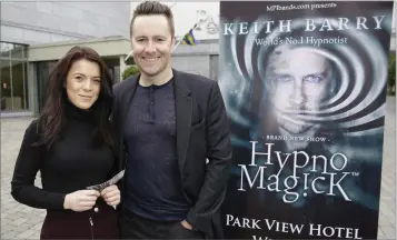  ??  ?? Carrie Ann Jameson from Newtown who bumped into Keith Barry picking up tickets for his show.