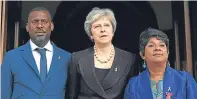  ??  ?? Baroness Lawrence and son Stuart with Theresa May