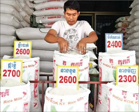  ?? POST PIX ?? In the first half of this year, Cambodian rice exports amounted to 281,538 tonnes, up 3.7 per cent from the same period last year.