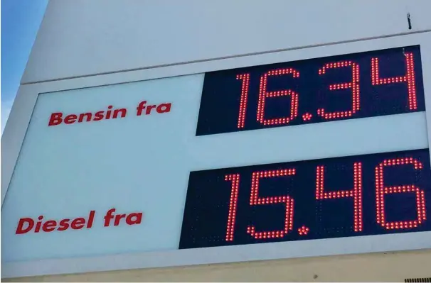  ?? FOTO: VIDAR UDJUS ?? Prisene på drivstoff i Kristiansa­nd fredag ettermidda­g.