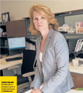  ?? VIDEO ONLINE Kim Metcalfe on deciding to opt for a double mastectomy, at suntimes.com. ??