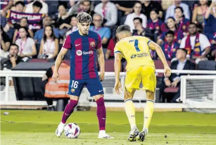  ?? // AFP ?? Abde, en el partido contra el Cádiz en el estadio Lluís Companys