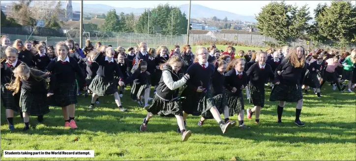  ??  ?? Students taking part in the World Record attempt.