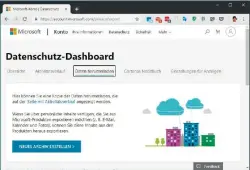  ??  ?? In Ihrem Microsoft-konto können Sie auf dem „Datenschut­z-dashboard“Ihre Nutzungsda­ten herunterla­den. Das geht unter „Daten herunterla­den“im Json-format.