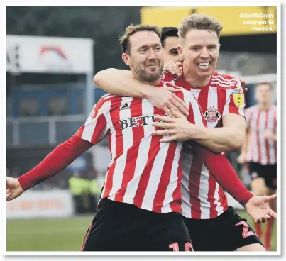  ??  ?? Aidan McGeady celebrates his free-kick.