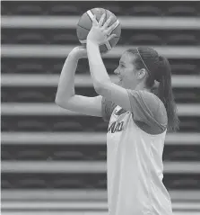  ?? GREG SOUTHAM ?? Bridget Carleton of Chatham works on her shot during a Canadian national women’s team camp at the Saville Centre in Edmonton.