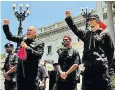  ??  ?? Members of the separatist New Black Panther Party protest in South Carolina