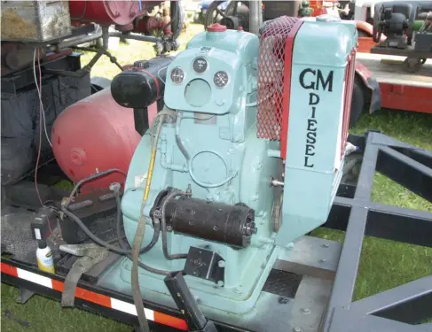 ??  ?? A complete generator weighed in at 1,480 lbs. A bare engine, without radiator, tipped the scales at 875 lbs. This one has the correct instrument­s, which is rare, but is missing the tach. That tach is one of the unobtainiu­m items that costs thousands...