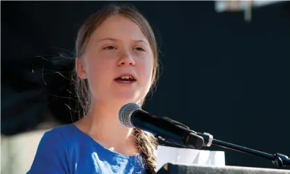  ??  ?? Greta Thunberg tweeted: ‘It turns out I’ve travelled half around the world, the wrong way.’ Photograph: Christian Monterrosa/EPA