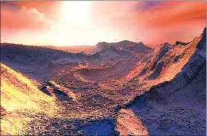  ?? ESO/AFP ?? An artist’s impression of the surface of a ‘super-Earth’ planet that has been discovered orbiting the closest star to Earth, scientists said on Wednesday.