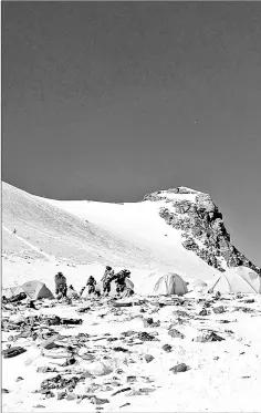  ??  ?? Photo taken on May 21 shows discarded climbing equipment and rubbish scattered around Camp 4 of Mount Everest. Decades of commercial mountainee­ring have turned Mount Everest into the world’s highest rubbish dump. — AFP photos