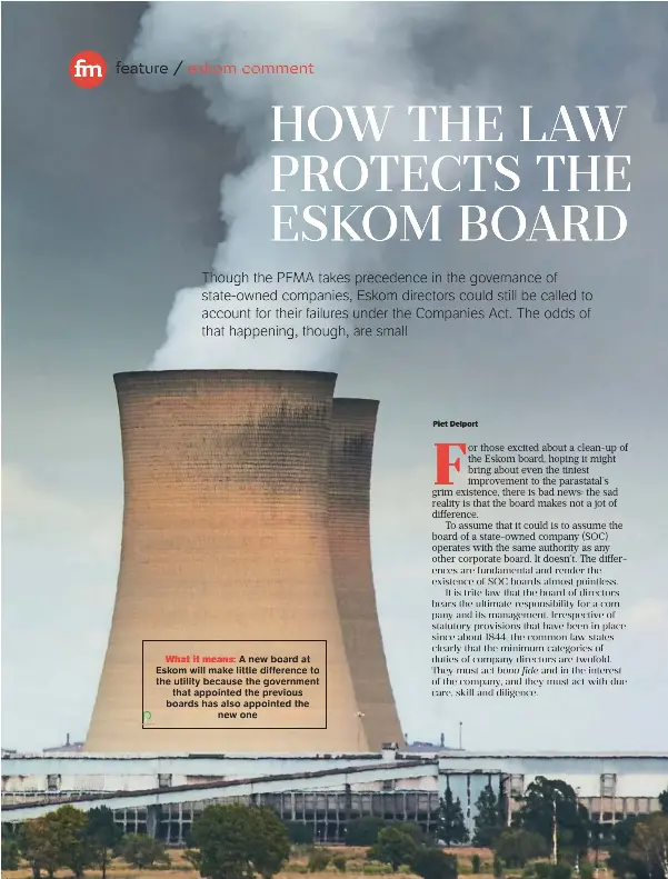 HOW THE LAW PROTECTS THE ESKOM BOARD PressReader