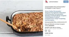  ??  ?? So sieht das aktuelle Instagram Profil von Sommermada­me aus. Sie macht Appetit auf einen selbstkrei­erten Birnenaufl­auf.