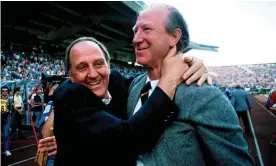  ??  ?? Maurice Setters (left) celebrates with Jack Charlton after the Republic of Ireland’s 1-0 win over England at Euro 1988. Photograph: Ray McManus/Sportsfile/Getty Images