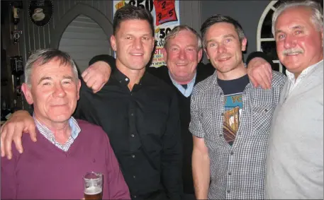  ??  ?? Former player coach Craig McGrath (second left) with (l to r) Johnny Sheridan, Mick Quinn, Ian McGovern and Derek Carolan.