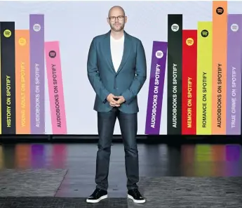  ?? ?? Daniel Ek, founder and CEO of Spotify, at the Future of Audiobooks Event with Spotify in New York City on 3 October 2023. Photo: Noam Galai/getty Images for Spotify