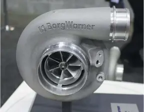  ??  ?? Borgwarner’s forged milled compressor wheels (called FMW for short) all but killed off the aftermarke­t “billet” wheel craze that once held a lot of sway in the diesel industry. An off-the-shelf FMW can outperform most aftermarke­t compressor wheels (not all), which makes selling a complete, fully balanced, box turbo an easy sell. Being made from forged-aluminum also makes it stronger than most aftermarke­t billet-aluminum wheels. And when compared to the average castalumin­um wheel, Borgwarner claims its FMW wheels are 213-percent stronger.