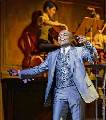  ?? T. Charles Erickson / Hadestown ?? Nathan Lee Graham plays Hermes, the narrator of “Hadestown,” a musical running at Proctors in Schenectad­y through Sunday.