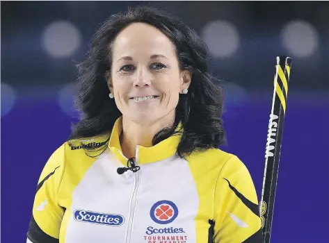  ?? SEAN KILPATRICK/THE CANADIAN PRESS ?? Regina-based Manitoba skip Michelle Englot was in the Scotties Tournament of Hearts final in St. Catharines, Ont.