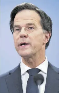  ??  ?? El primer ministro de Países Bajos, Mark Rutte.