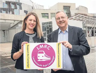  ?? Picture: Tina Norris. ?? Jenny Gilruth, MSP for Mid Fife and Glenrothes, with Eugene Clarke, chairman of Levenmouth Rail Campaign (LMRC). Fife Council says it is still backing the plans.