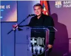  ?? FC BARCELONA ?? Laporta, durante una presentaci­ón.