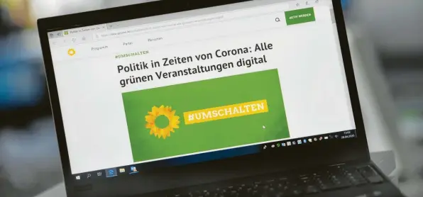  ?? Foto: Ulrich Wagner ?? Umschalten auf digital: Die Grünen treffen sich am Samstag erstmals zu einem virtuellen Parteitag, der auch Beschlüsse fassen soll.