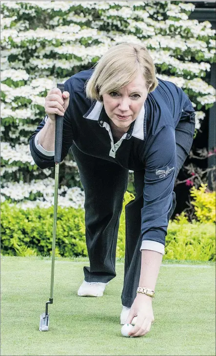  ?? STEVE BOSCH/PNG ?? Golf blogger Gayle Moss, seen at Northview Golf & Country Club in Surrey last week, says she would like to see more flexibilit­y and incentives at courses to combat the decline in players.