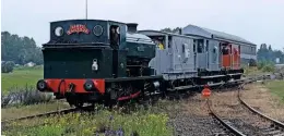  ?? Cranford ANDREW PLUMTREE ?? The Appleby-Frodingham Railway Preservati­on Society was the first standard gauge railway operation to resume services, with its sociallydi­stanced brake van tours – hauled by Avonside 0-6-0ST
– on June 27.