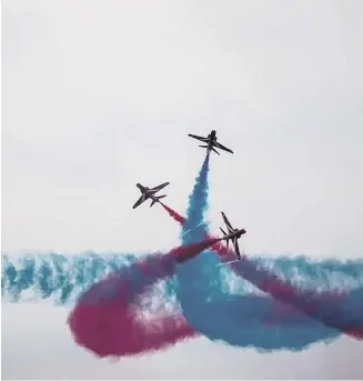  ??  ?? The Red Arrows display team will once again be thrilling the crowds at Sunderland Internatio­nal Airshow.