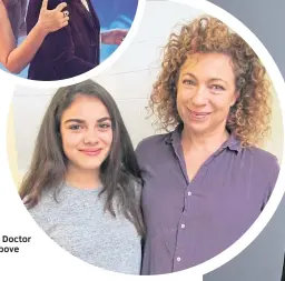  ??  ?? Alex with daughter Salome, and in Doctor Who with Peter Capaldi in 2015, above