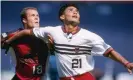  ?? Photograph: Doug Pensinger/Getty Images ?? Raul Diaz Arce of DC United (right) shows off the best kit in MLS history.